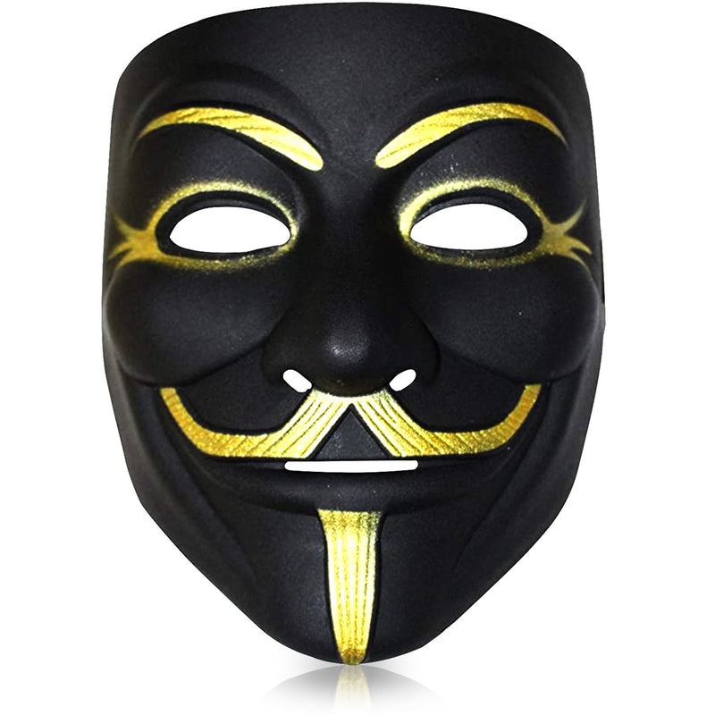 Anonymous Maske Sort Guld