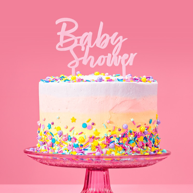 Babyshower kakkukoriste vaaleanpunainen