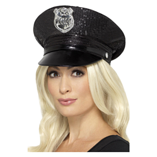 Paljettinen poliisin hattu