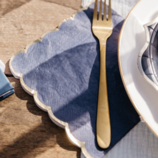Kultareunaiset Servetit Laivastonsininen