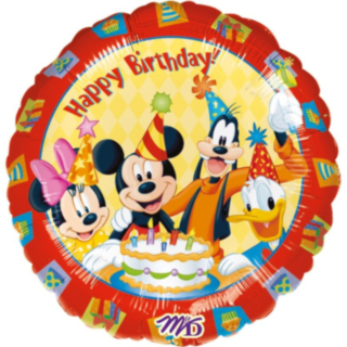 Mickey & Friends® Happy Birthday Folioilmapallo Punainen/Keltainen