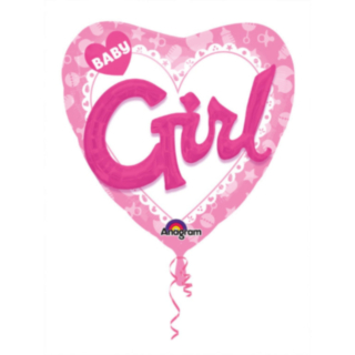 Baby Girl -sydänfoliopallo