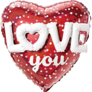 Sydän Love You Folioilmapallo