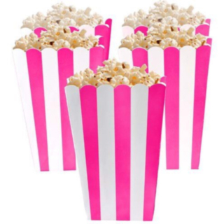 Raidalliset Popcorn Laatikot Pinkki