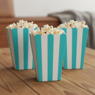 Raidalliset Popcorn Laatikot Turkoosi