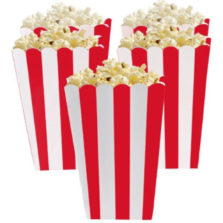 Raidalliset Popcorn Laatikot Punainen