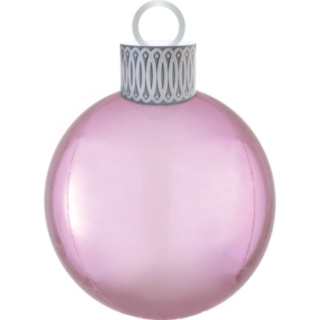 Pastellinpinkki joulukoriste-foliopallo