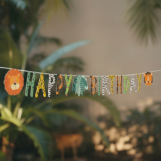 Viidakko Happy Birthday Kirjainnauha