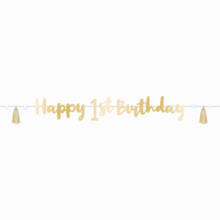 Happy 1st Birthday Kirjainnauha Vaaleansininen