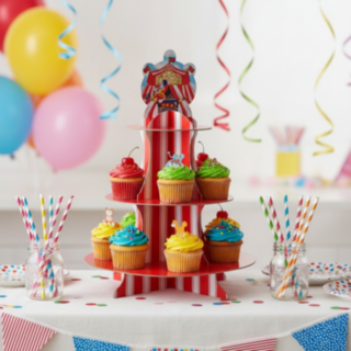 Sirkusteltta Cupcake Leivosteline