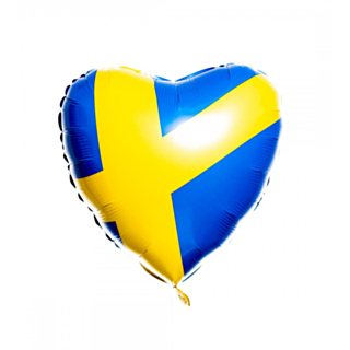 Ruotsin Lippu Sydänfoliopallo