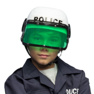Poliisi Lastenkypärä Valkoinen/Vihreä