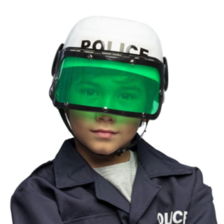 Poliisi Lastenkypärä Valkoinen/Vihreä