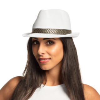 Gangsteri Fedora Valkoinen