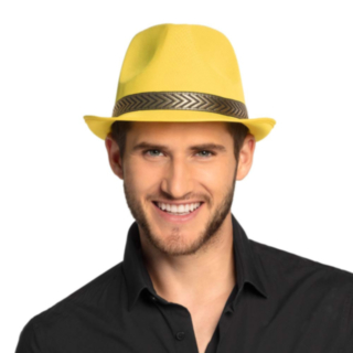 Gangsteri Fedora Neonkeltaista