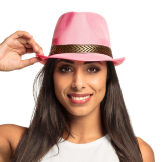Gangsteri Fedora Vaaleanpunainen