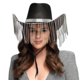 Cowboyhattu Helmillä Hopea