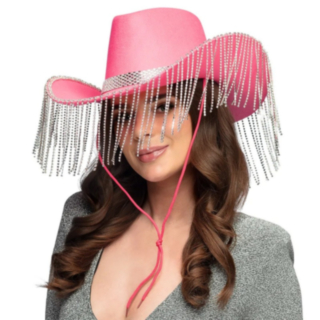 Cowboyhattu Helmillä Vaaleanpunainen