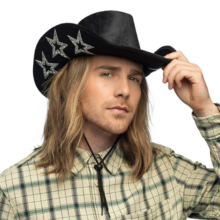 Tähticowboyhattu Musta