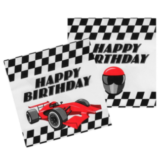 Kilpa-auton Happy Birthday Servietit