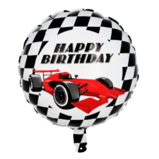 Kilpa-auton Happy Birthday Foliopallo