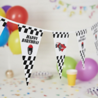Kilpa-auto Happy Birthday Viirinauha
