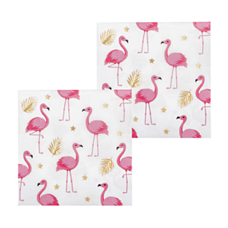 Pinkki flamingo -servetit