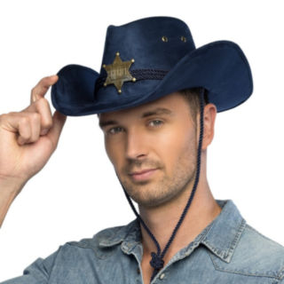 Tennessee Suede Cowboyhattu Tummansininen