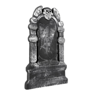 Pääkallo RIP hautakivi