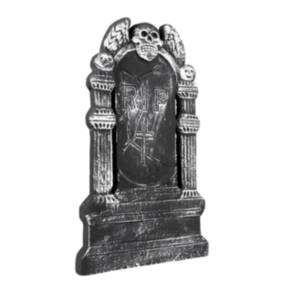 Pääkallo RIP hautakivi