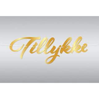 Kultainen Tillykke Kirjainnauha