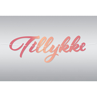 Ruusukultainen Tillykke Kirjainnauha