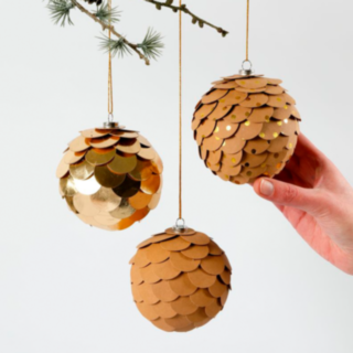 Käpy Joulukoristeet DIY Ruskea/Kulta
