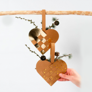 Joulusydämet Nahkapaperia DIY Kulta