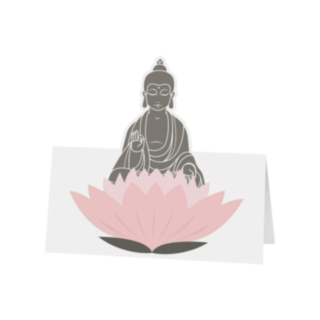 Lootus Buddha Paikkakortit Harmaa