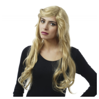 Pitkä Aaltoileva Peruukki Blond