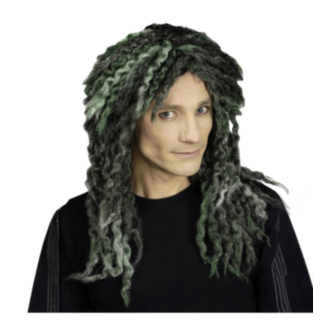 Dreadlocks Peruukki Musta/Vihreä