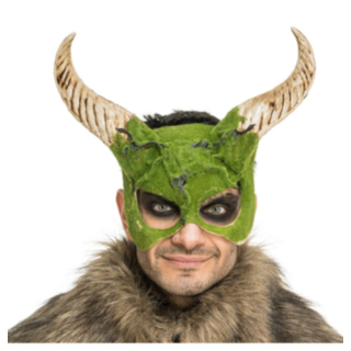 Hirviönaamio Sarvilla Vihreä