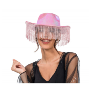 Kimaltava Cowboyhattu Hapsuilla Vaaleanpunainen