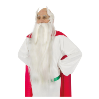 Asterix® Panoramix Parta Ja Peruukki Valkoinen