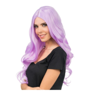 Pitkä Aaltomainen Peruukki Violetti