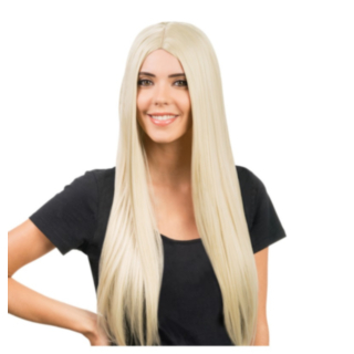 Pitkä Suora Peruukki Blond