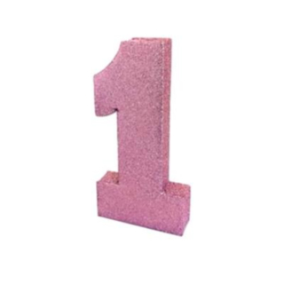 Glitter Numero 1 Vaaleanpunainen
