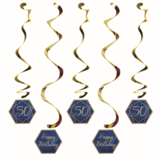 50-vuotisjuhlien Kierrekoristeet Navy Gold Geode