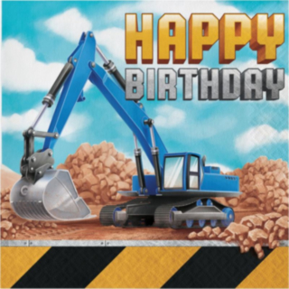 Rakennustyömaa Happy Birthday Lautasliinat