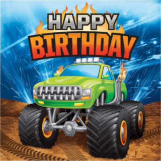 Monster Truck Happy Birthday Lautasliinat