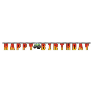 Monster Truck Happy Birthday Banderolli