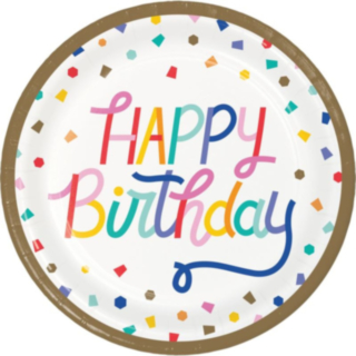 Konfetti Happy Birthday Ruokalautaset