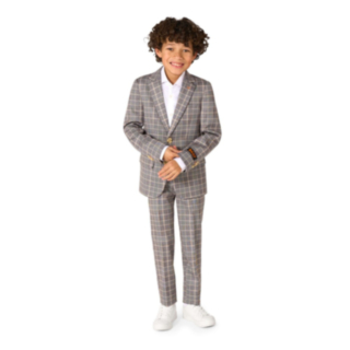 OppoSuits Daily® Checked Tan Lastenpuvuntakki