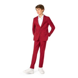 OppoSuits Daily® Bright Burgundy Nuorten Puku